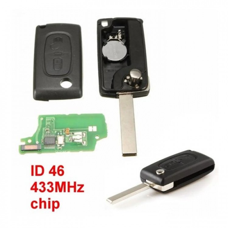 Τηλεχειριστήριο Peugeot με 2 Κουμπιά Αναδιπλούμενο