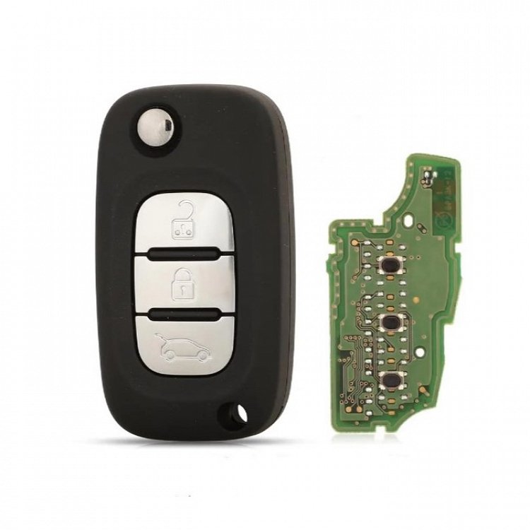 Τηλεχειριστήριο τύπου Renault/Dacia (PCF7961 HITAG 2 CHIP) με λάμα VA2 και 3 κουμπιά