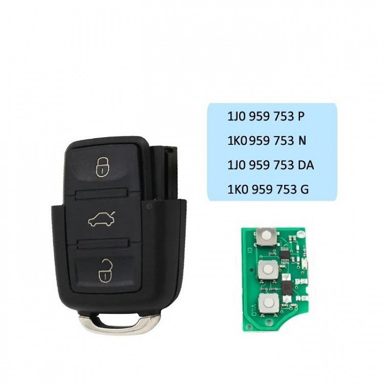 Τηλεχειριστήριο (1 JO 959 753 P) τύπου Volkswagen/Seat/Skoda  με 3 κουμπιά