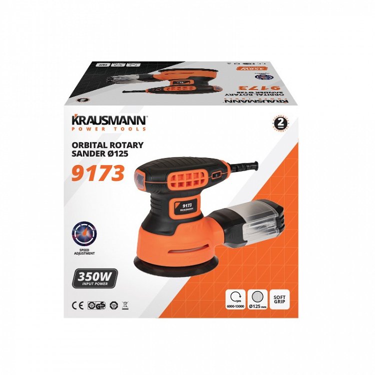 Τριβείο Έκκεντρο Περιστροφικό Ø125 350W Krausmann (9173)