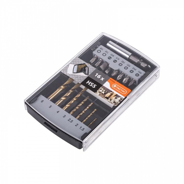 Τρυπάνια & Μύτες S2 Σετ 16τμχ 418702 Tactix