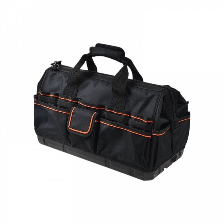 Τσάντα Εργαλείων Tactix Μαύρη με Φερμουάρ Και Θήκες