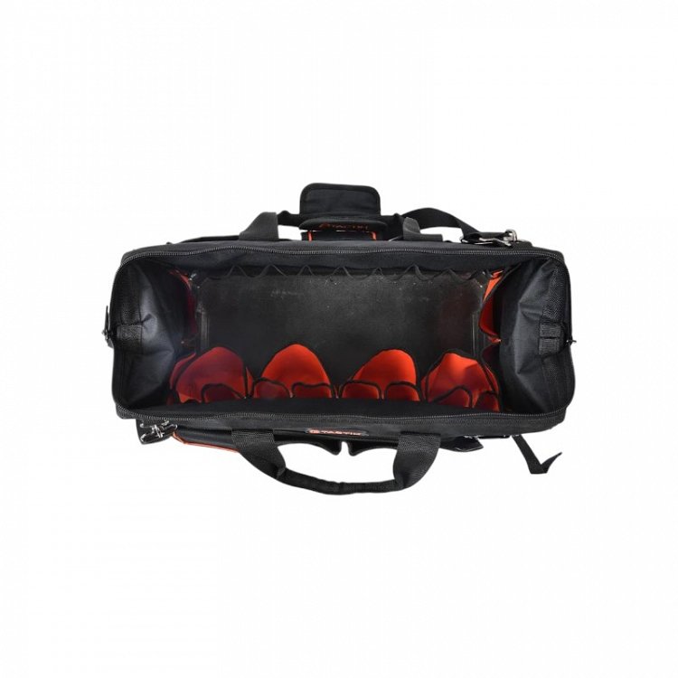 Τσάντα Εργαλείων Tactix Μαύρη με Φερμουάρ Και Θήκες