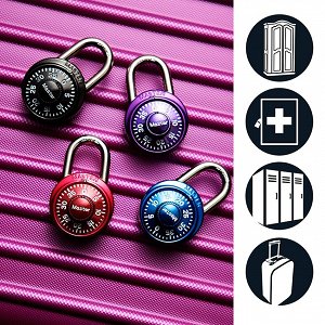 Λουκέτο μίνι 38mm σταθερού συνδυασμού σε 4 χρώματα, MASTERLOCK - ΛΟΥΚΕΤΑ ΣΥΝΔΥΑΣΜΟΥ