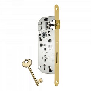Κλειδαριά Μεσόπορτας AGB Patent Grande 40/90mm Οβάλ Brass