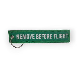Υφασμάτινο Μπρελόκ REMOVE BEFORE FLIGHT White Green