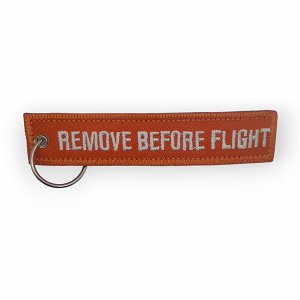 Υφασμάτινο Μπρελόκ REMOVE BEFORE FLIGHT White Orange