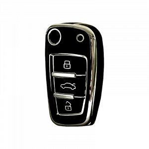 Θήκη Προστασίας (TPU) Audi με 3 Κουμπιά σε Μαύρο-Νικέλ Φινίρισμα
