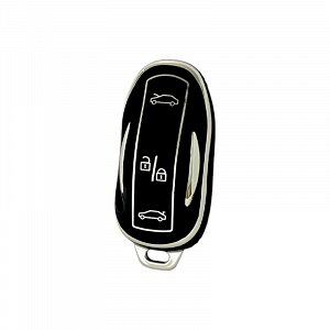 Θήκη Προστασίας (TPU) Tesla με 3 Κουμπιά σε Μαύρο-Νικέλ Φινίρισμα