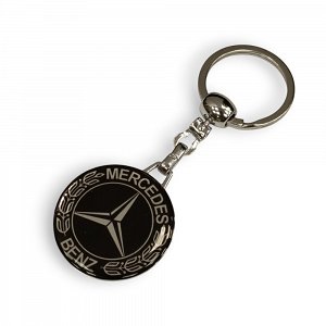 Μεταλλικό μπρελόκ Mercedes με μαύρο σμάλτο