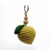Χειροποίητο Μπρελόκ Πλεκτό Λεμόνι με Ξύλινες Χάντρες