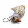 Χειροποίητο Πλεκτό Μπρελόκ Παπάκι με Μωβ Κορδέλα