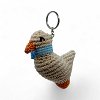Χειροποίητο Πλεκτό Μπρελόκ Παπάκι με Μπλε Κορδέλα