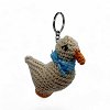 Χειροποίητο Πλεκτό Μπρελόκ Παπάκι με Μπλε Κορδέλα
