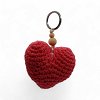 Χειροποίητο Μπρελόκ Πλεκτή Καρδιά με Ξύλινες Χάντρες
