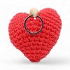 Χειροποίητο Μπρελόκ Πλεκτή Καρδιά με Ξύλινες Χάντρες
