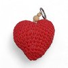 Χειροποίητο Μπρελόκ Πλεκτή Καρδιά με Ξύλινες Χάντρες