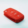 Θήκη Σιλικόνης Volkswagen/Seat/Skoda με 3 Κουμπιά κόκκινη